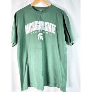 Michigan State Spartans NCAA T-Shirt Pro Edge‎ Green Mens Large Embroidered